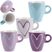 Kubki ceramiczne do kawy herbaty do kawy herbaty 230ml zestaw kubków mix kolorów 4 szt ORION 126967X4