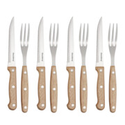 Zestaw sztućców do steków i BBQ 8 el., stal nierdzewna, drewno, KLAUSBERG KB-7976