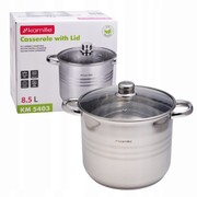 Garnek gastronomiczny wysoki stalowy 8.5L duży gastro KAMILLE KM-5403