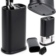 Stojak na noże kuchenne organizer blok pojemnik czarny z przegródkami EXCELLENT HOUSEWARE 229168