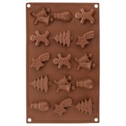 Forma do pieczenia mini ciastek silikonowa brązowa świąteczna MIX SILLINIE ORION 151753