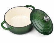 Garnek żeliwny emaliowany 24cm 4.2L Zielony KRISBERG KS-7751