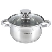 Garnek ze stali nierdzewnej z pokrywką 1.5L indukcja gaz OFENBACH OB-100511