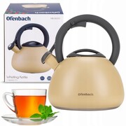 Prosty czajnik tradycyjny z gwizdkiem 2.7L beżowy OFENBACH OB-100322