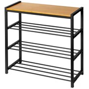 Metalowa półka na buty stojak regał szafka czarna 60x68.5x30cm BLUBERG BBG-1501