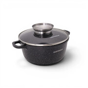 Garnek ceramiczny z pokrywką 16CM 1.5L na indukcję gaz czarny MASTERPAN MP-2111