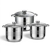 Garnki stalowe gastronomiczne duże wysokie 6-ELE 7.2/9/11.1L MASTERPAN MP-5133