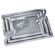 Zestaw 3 tac chromowanych do serwowania KINGHOFF KH-4743