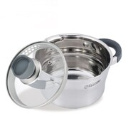 Garnek stalowy z pokrywką na indukcję gaz 18cm 2.4L MAESTRO MR-3507-18