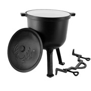 Kociołek żeliwny emaliowany 4L myśliwski garnek ognisko pieczonki ZILNER