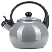 Czajnik imbryk emaliowany z gwizdkiem 2.2L indukcja na gaz szary KAMILLE KM-1038D