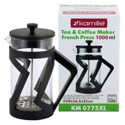 Zaparzacz szklany french press do herbaty kawy 1L KAMILLE KM-0775XL
