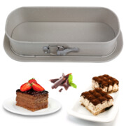 Forma do pieczenia ciasta, rozpinana, 34,5×15,5×8 cm, stal węglowa, marmurkowa, beżowa, KINGHOFF KH-1976