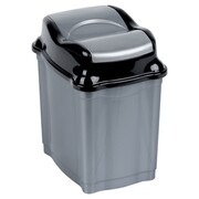 Kosz na śmieci plastikowy śmietnik szary błyszczący 5L do kuchni ORION 731336