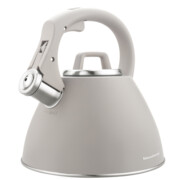 Czajnik stalowy na gaz indukcja 2.5L z gwizdkiem uchwyt Soft-Touch Szary KLAUSBERG KB-7953