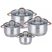 Zestaw garnków stalowych 8 ele. KINGHOFF Rosegold KH-1763