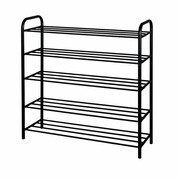 Metalowa półka na buty obuwie regał stojak 5 poziomowa czarna 79.5x91x26cm BRUNBESTE BB-3545