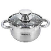 Garnek ze stali nierdzewnej z pokrywką 1L indukcja gaz OFENBACH OB-100510