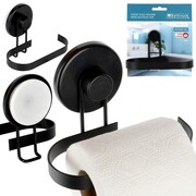 Uchwyt wieszak na papier toaletowy metalowy czarny na przyssawkę BATHROOM SOLUTIONS 567011