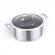 Garnek stalowy nieprzywierający z pokrywką indukcja 24CM ze stali nierdzewnej MASTERPAN MP-2701