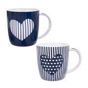 Komplet 2 kubków porcelanowych 390ml serce ORION 127244