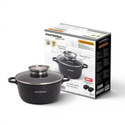 Garnek ceramiczny z pokrywką 20CM 2,5L na indukcję gaz czarny MASTERPAN MP-2113