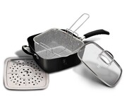 Patelnia 24cm z koszem i płytą parową 4 ele. BERLINGER HAUS Black pro BH-6554