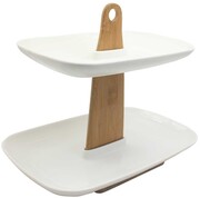 Patera 2-poziomowa ceramika / bambus KASSEL 93562