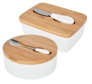 Zestaw 2w1 maselniczka + cukiernica ceramiczna 350ml KonigHOFFER 7594 -7600 biały