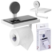 Uchwyt wieszak na papier toaletowy z półką na przyssawkę BATHROOM SOLUTIONS 567041