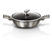 Wok z powłoką granitową 28cm 3.8L BERLINGER HAUS Metallic Line Carbon BH-1241-N