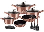 Zestaw garnków z powłoką granitową 15 ele. ZILNER Rosegold ZL-8517