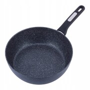 Patelnia głęboka gruba marmurowa 28cm czarna KAMILLE KM-5395MR