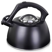 Czajnik z gwizdkiem stalowy na gaz indukcja czarny MAT z termometrem 3L VILDE 199005