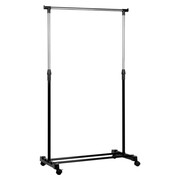 Wieszak stojący na ubrania metalowy czarny na kółkach 140cm VILDE 568069