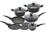 Zestaw garnków z powłoką granitową Gold Marmo 12 ele. KLAUSBERG KB-7201