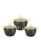 Garnki emaliowane zestaw garnków na gaz indukcję 6-ele 18/20/22CM MASTERPAN MP-2639