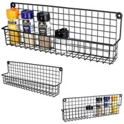Półka na przyprawy kuchenna metalowa czarna organizer VILDE 229058