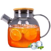 Uniwersalny szklany dzbanek do napojów z pokrywką 1.5L przydymiony KAMILLE KM-9029M