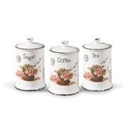 Zestaw 3 pojemników ceramicznych na kawę, herbatę i cukier MAESTRO ROSE MR-20050-03cs