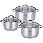 Zestaw garnków stalowych 6 ele. KINGHOFF Rosegold KH-1762