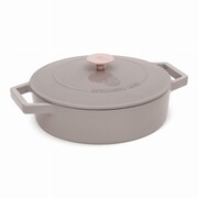 Emaliowany niski garnek żeliwny 2.57L 26cm BERLINGER HAUS Strong Mold Taupe BH-6527