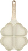 Patelnia marmurkowa 4 w 1 serca do naleśników jajek placków pancake 19x19cm BEŻOWA KLAUSBERG KB-7819