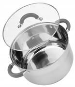 Garnek 24cm indukcję stalowy pokrywka silikon 6L ROSSNER R2016