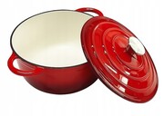 Garnek żeliwny emaliowany 26cm 4.8L Czerwony KRISBERG KS-7709