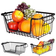 Koszyk kosz na owoce warzywa i warzywa metalowy czarny skrzynka VILDE 229056