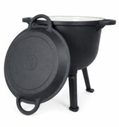 Kociołek żeliwny garnek na ognisko 2w1 emaliowany 10L grill ROSSNER MK206