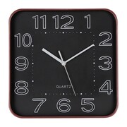 Zegar ścienny na ścianę do kuchni salonu kwadratowy czarny 30CM BRUNBESTE BB-1865