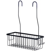 Półka pod prysznic do łazienki łazienkowa zawieszana metalowa czarna 33.5x12.5x38cm VILDE 568038