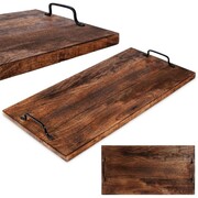 Taca do serwowania przekąsek drewniana z uchwytami duża 56x29.6cm VILDE 259024